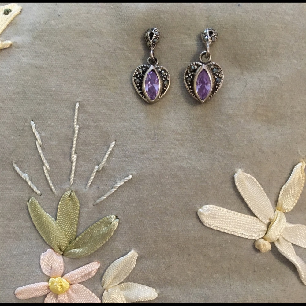 Genuine Amethyst earrings ~ sterling silver